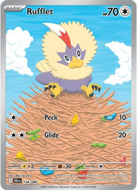 Black Bolt Rufflet Pokémon card